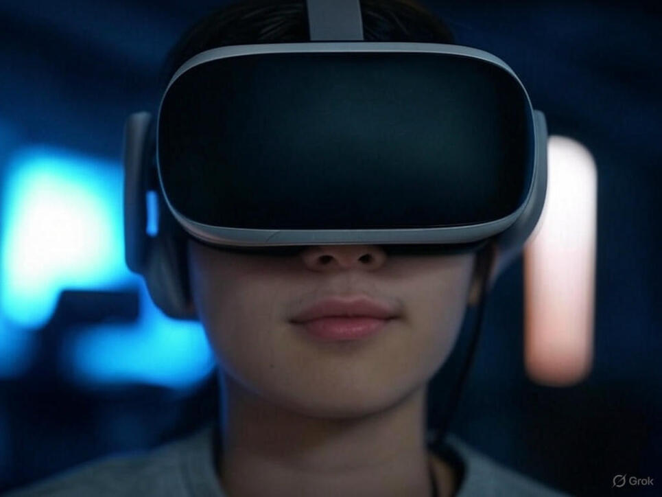 یک نفر با هدست واقعیت مجازی